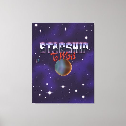 Starship in Mars Leinwanddruck (Vorderseite)
