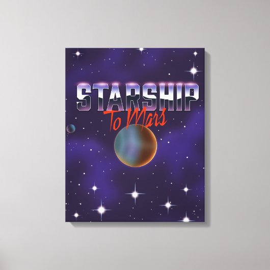 Starship in Mars Leinwanddruck (Vorderseite)