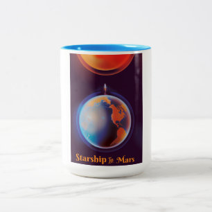 Starship in Mars Zweifarbige Tasse