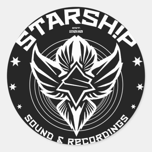 STARSHIP Sound & Recordings Sticker (Blk Bkgd) (Vorderseite)