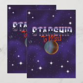 Starship to Mars Magnet Einladung (Vorne/Hinten)