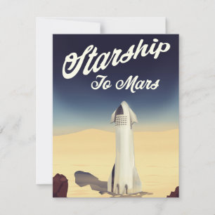 Starship to Mars Vintage Style Space Reise.