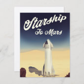 Starship to Mars Vintage Style Space Reise. (Vorne/Hinten)