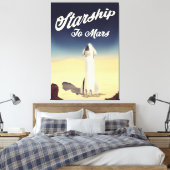 Starship to Mars Vintage Style Space Reise. Leinwanddruck (Insitu (Schlafzimmer))