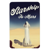 Starship to Mars Vintage Style Space Reise. Magnet (Vertikal)