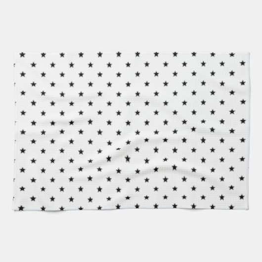 STARSO7 SCHWARZ-WEISS STARS PATTERN GRAFIK BACKGRO GESCHIRRTUCH (Horizontal)
