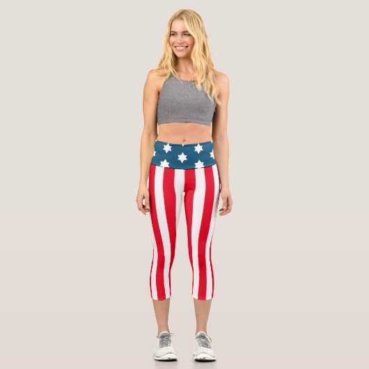 Starspangled Banner Capri Leggings (Vorderseite)