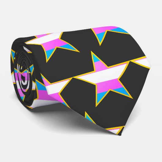 Starspangled Trans Pride Flag Krawatte (Gerollt)