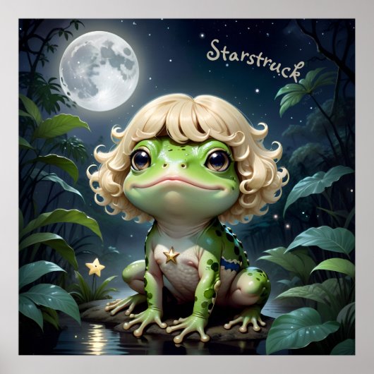 Starstruck AI Fantasy Digital Art Print Frog Poster (Vorne)