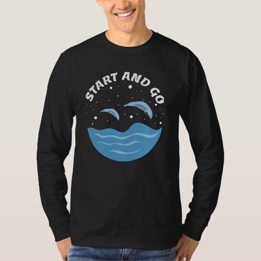 Start and Go! - Cute Dolphins T-Shirt (Vorderseite)