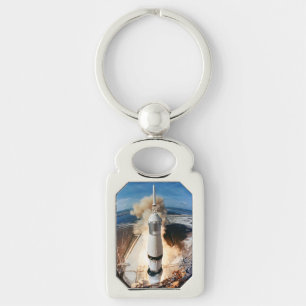 Start der Apollo Saturn V-Rakete zum Mond 1969 Schlüsselanhänger