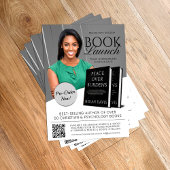 Start der grauen und weißen Buchveröffentlichung - Flyer