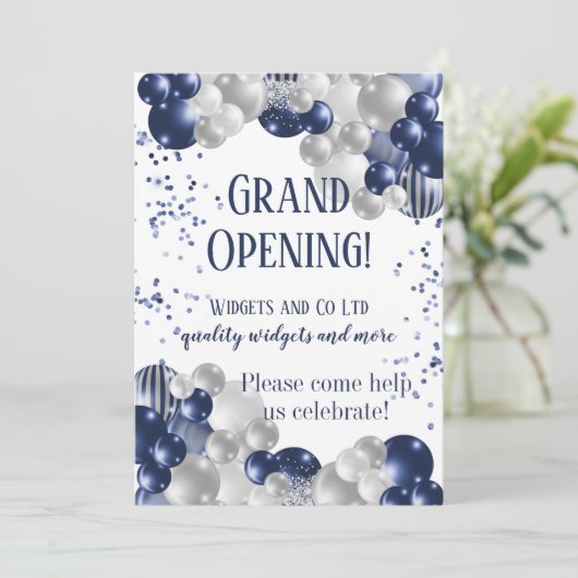 Start der großen Geschäftstätigkeit Einladung (Stehend Vorderseite)