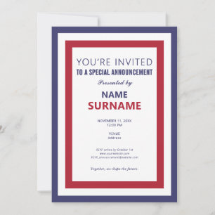 Start der Kampagne "Teaser Kampagnen für politisch Einladung