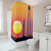 Start der NASA Antares Rocket Sunrise Duschvorhang (Beispiel)