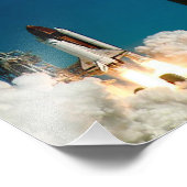 Start der NASA-Raumfähre, Raketenfeuer Fotodruck (Ecke)