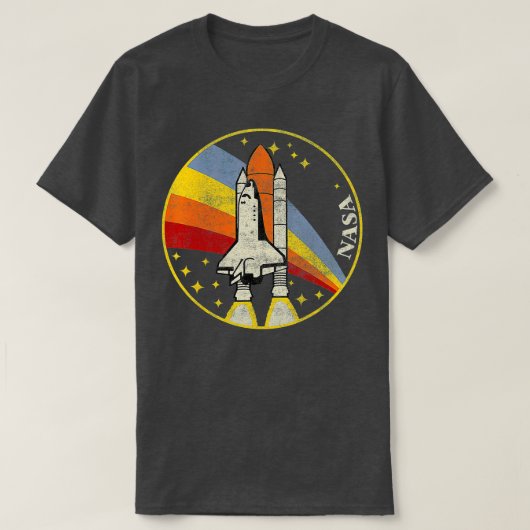 Start der NASA-Shuttle in Regenbogen T-Shirt (Design vorne)