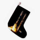 Start der Night Space Rocket Kleiner Weihnachtsstrumpf (Vorderansicht (hängend))