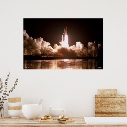 Start der Night Space Shuttle Poster (Küche)