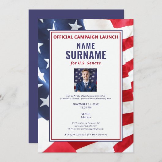 Start der Offiziellen Kampagne des Fotos für polit Einladung (Vorne/Hinten)