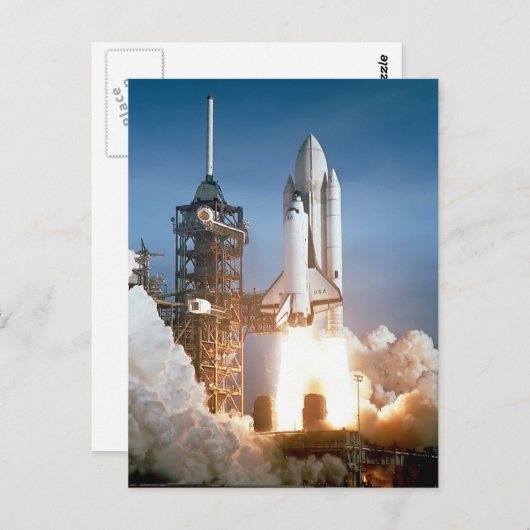 Start der Sapce Shuttle Postkarte (Vorne/Hinten)