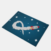 Start der Weltraumrakete im Weltraum Fußmatte (Schrägansicht)