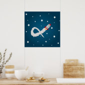 Start der Weltraumrakete im Weltraum Poster (Küche)