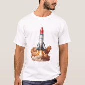 Start der Weltraumrakete T-Shirt (Vorderseite)