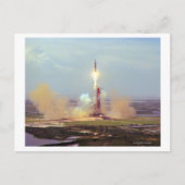 Start des Apollo Soyuz Testprojekts Saturn IB Postkarte (Vorderseite)