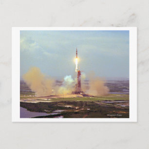 Start des Apollo Soyuz Testprojekts Saturn IB Postkarte