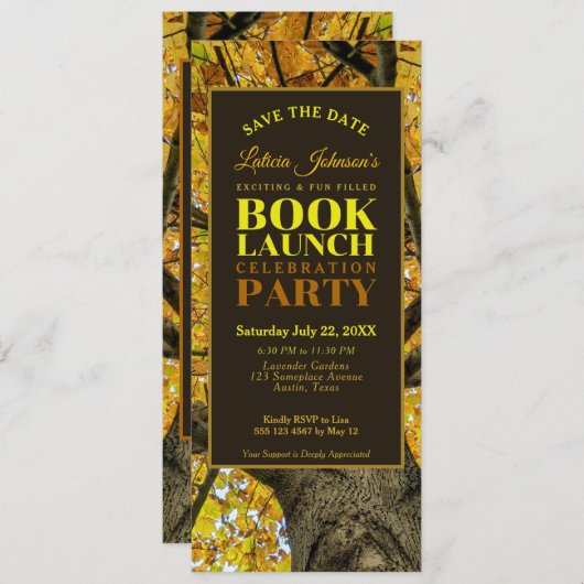 Start des Autumn Vibes Nature Book Save the Date Einladung (Vorne/Hinten)