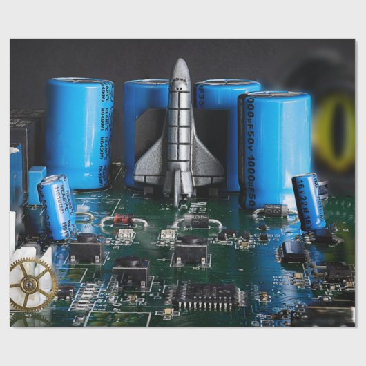 Start des Dragon Watching Space Shuttle Geschenkpapier (Flach)