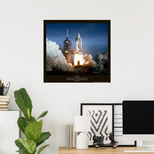 Start des ersten Space Shuttles STS-1 Columbia Poster (Heimbüro)