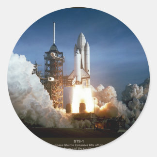 Start des ersten Space Shuttles STS-1 Columbia Runder Aufkleber