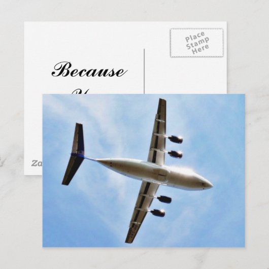 Start des Flugzeuges Postkarte (Vorne/Hinten)