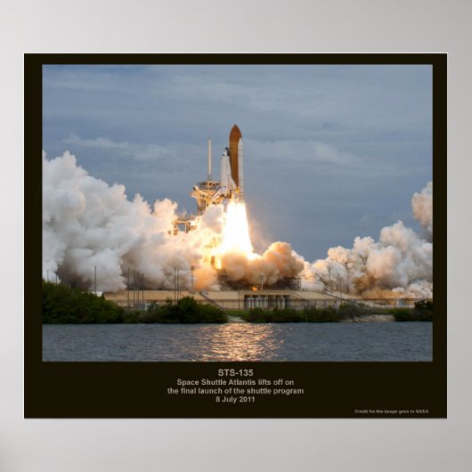 Start des Raumfährens STS-135 Atlantis Poster (Vorne)