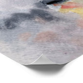 Start des Raumschiffs in die Wasserfarbe des Außen Poster (Ecke)