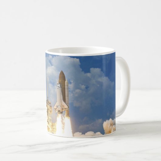 Start des Space Shuttle Atlantis Kaffeetasse (VorderseiteRechts)