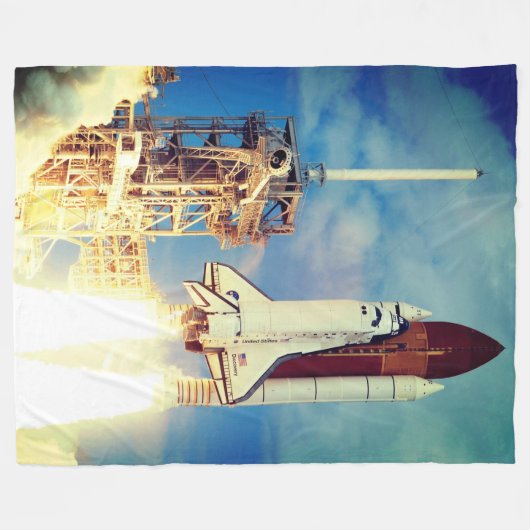 Start des Space Shuttle Discovery Fleecedecke (Vorderseite (Horizontal))
