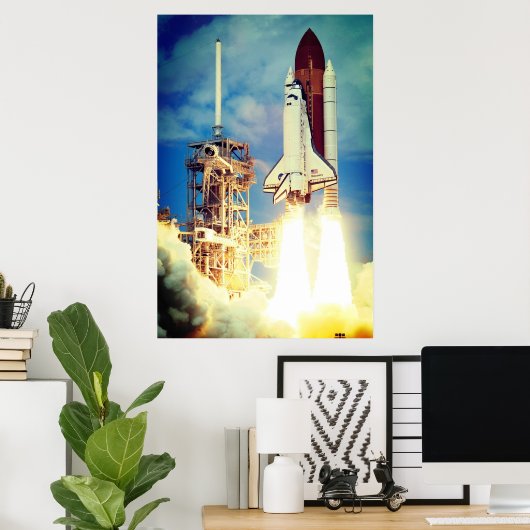 Start des Space Shuttle Discovery Poster (Heimbüro)
