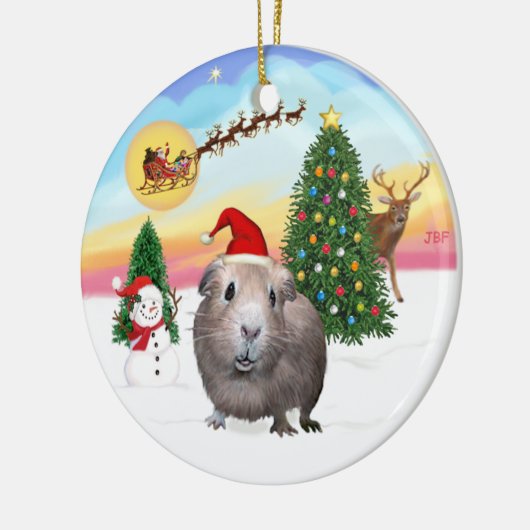 Start - Guinea Schweinefleisch Nr. 2 Keramik Ornament (Links)