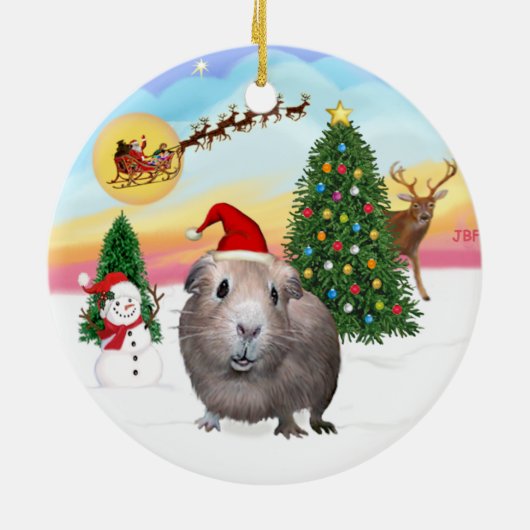 Start - Guinea Schweinefleisch Nr. 2 Keramik Ornament (Hinten)