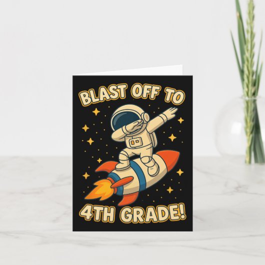 Start in die 4. Klasse Rakete Dab Weltraum Coole S Karte (Vorderseite)