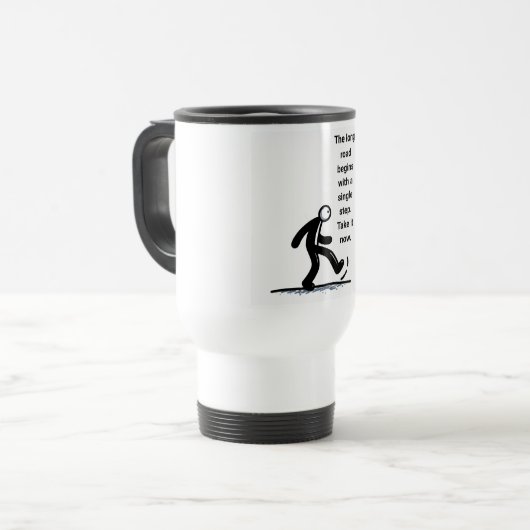 Start now – one step makes all the difference reisebecher (Vorderseite Links)