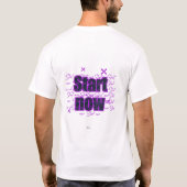 Start Now – Purple Motivational Design T-Shirt (Rückseite)