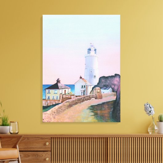 'Start Point Lighthouse' von Gordon Ashton. Leinwanddruck (Insitu (Wohnzimmer))