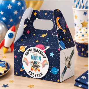 Start Richtung Mond 2. Geburtstag Weltraum Geschenkschachtel