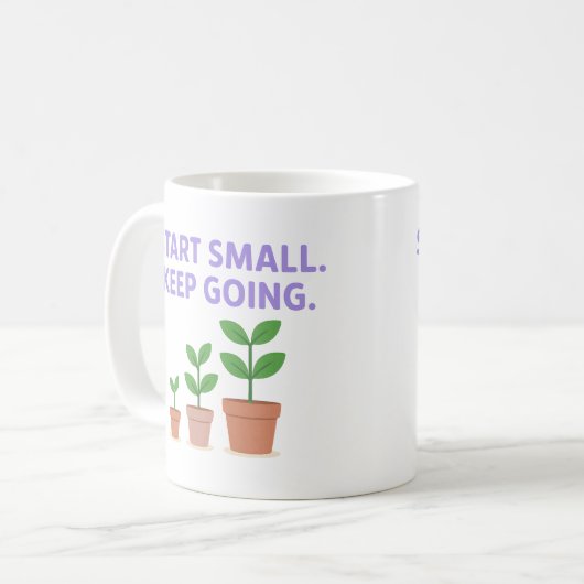 Start Small. Keep Going - Mug Kaffeetasse (Vorderseite Links)