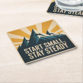 Start Small. Stay Steady Rechteckiger Pappuntersetzer (angewinkelt)