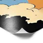 Start-Space-Rakete-Retro-Glossy-Poster Fotodruck (Ecke)